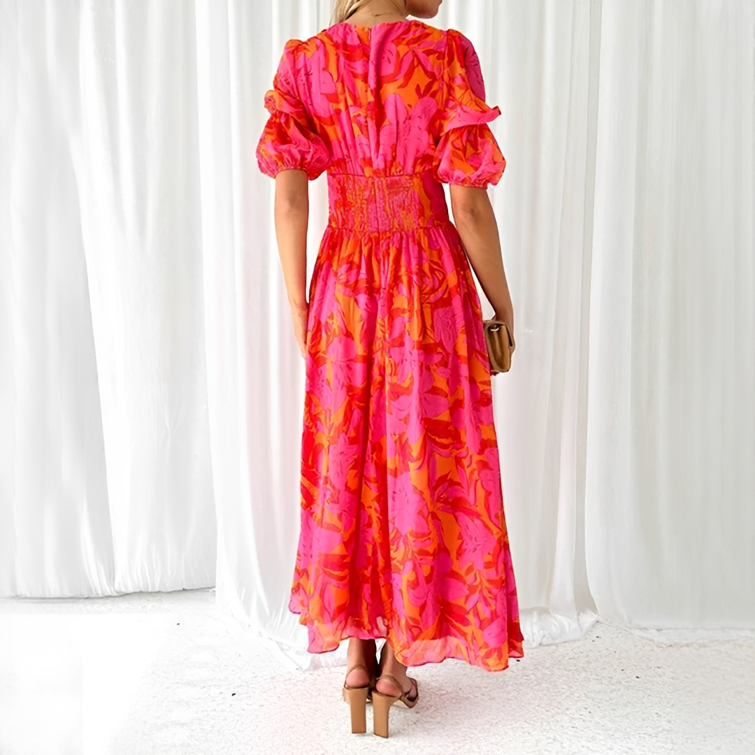Robe Maxi Femme à Col V – Élégance Classique pour Occasions Spéciales