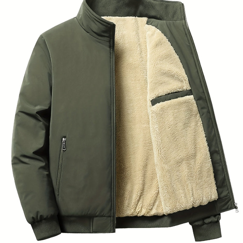 Vincent | Veste Outdoor Homme à Col Montant Zippé avec Doublure Polaire Unicolore