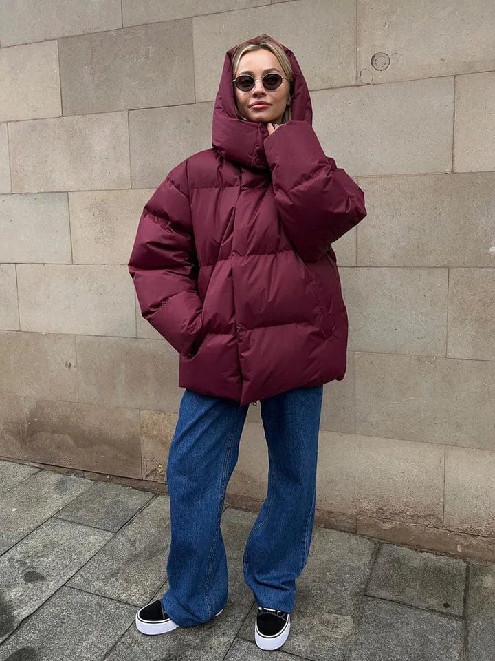 Odette | Doudoune Oversize Femme à Col Haut, Design Matelassé et Style Moderne