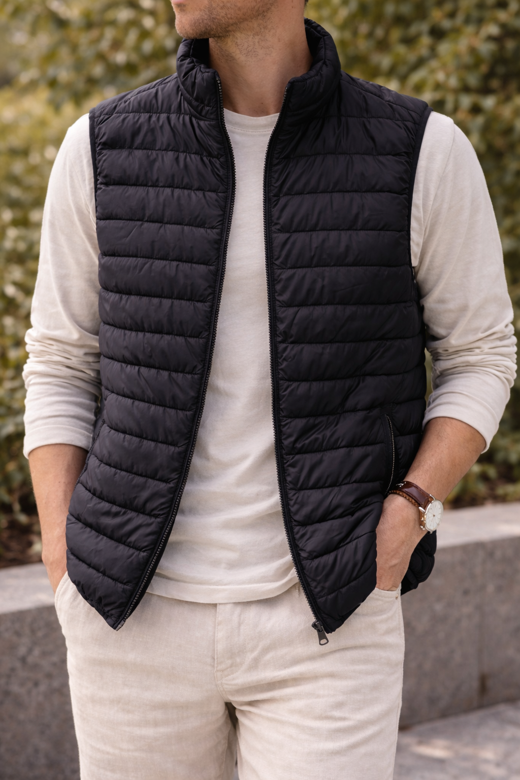 Gilet Matelassé Léger pour Homme – Veste Sans Manches pour Superpositions Pratiques