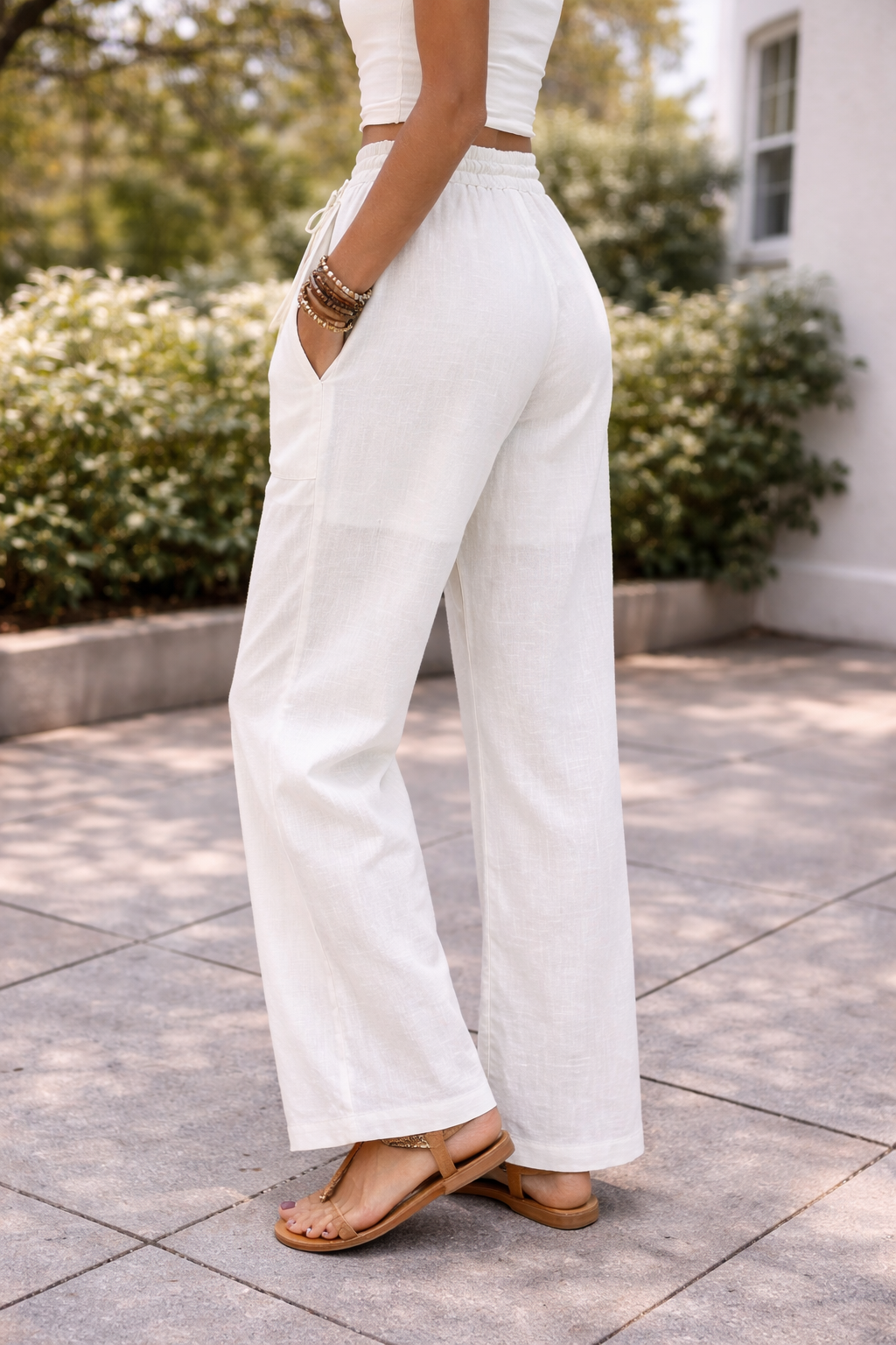 Pantalon Large en Lin pour Femme – Confort Respirant pour le Quotidien