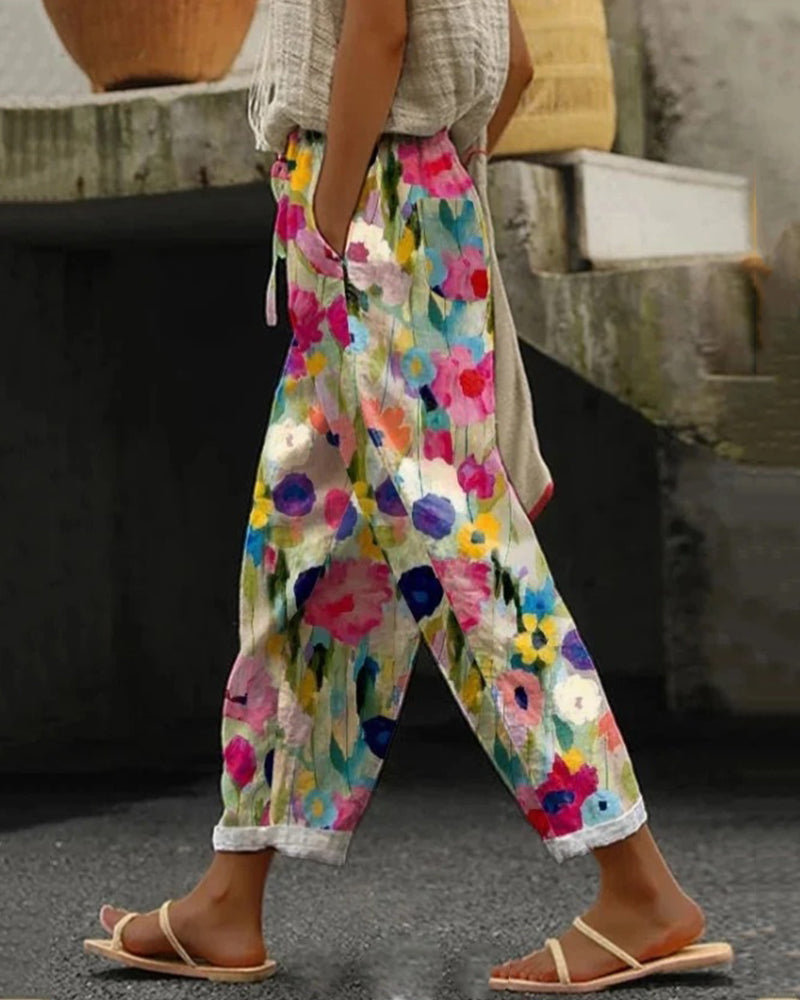 Pantalon Fleuri Élégant – Style Moderne & Confort Léger