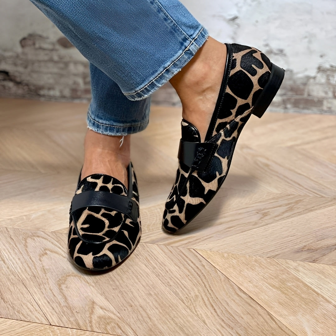 Loafers Femme Élégants à Motif Animal et Style Moderne