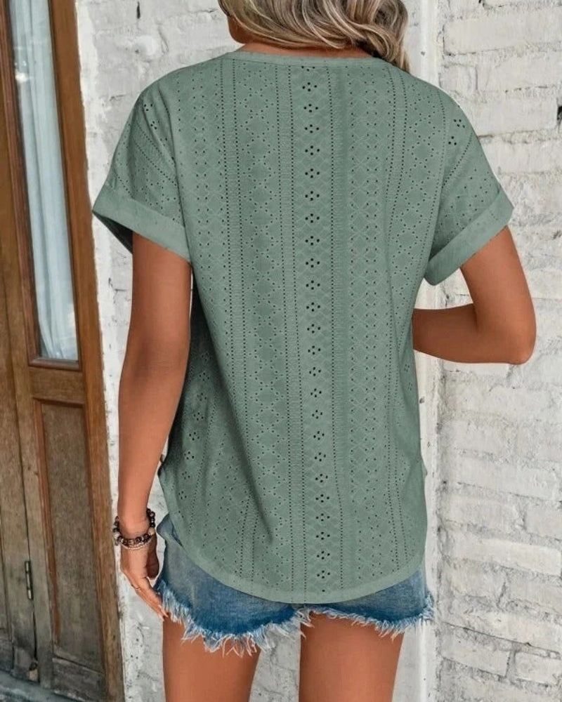 Blouse d’Été Décontractée à Manches Courtes – Confort Léger & Style Quotidien