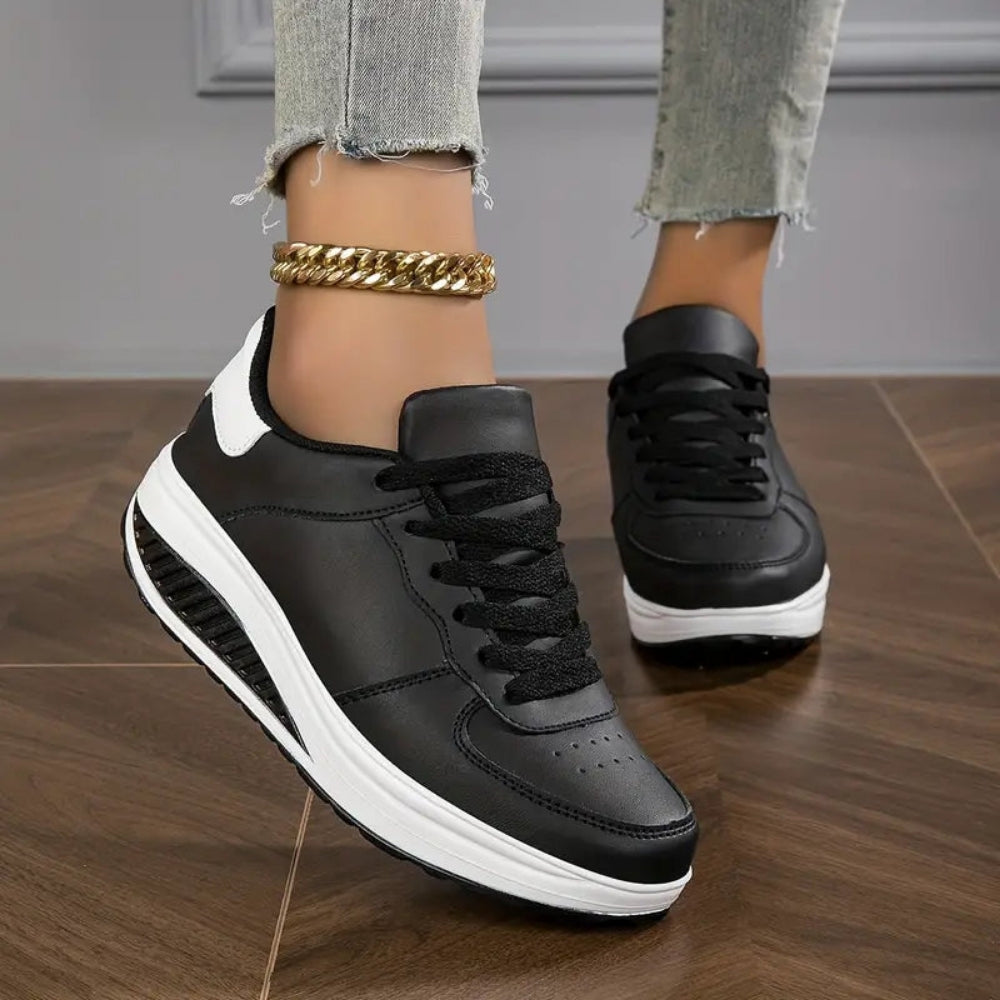 Sneakers Low-Top pour Femme – Confort Quotidien avec Semelle Surélevée