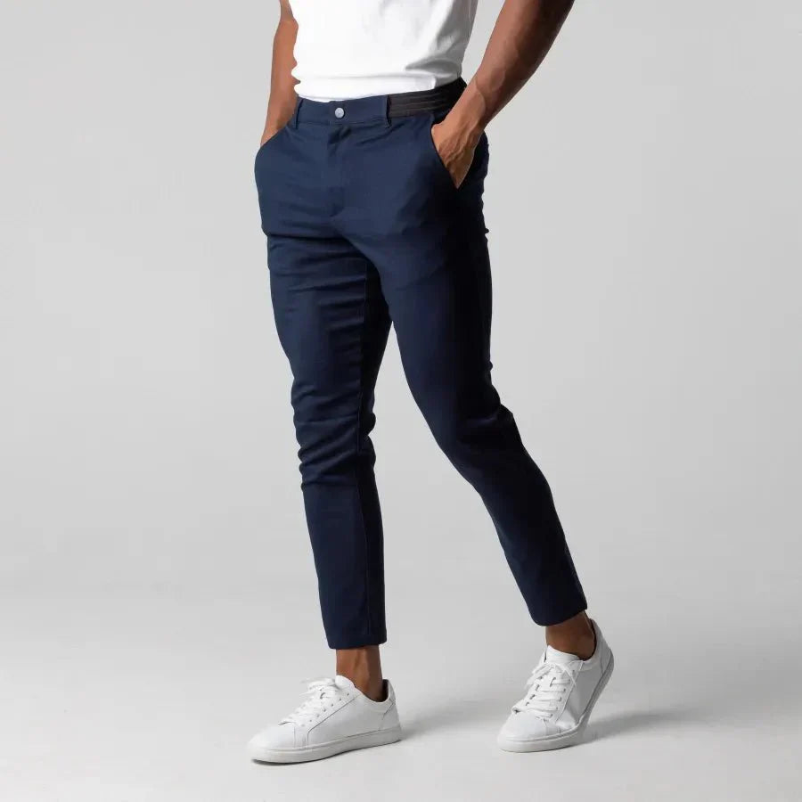 Xavier | Pantalon Chino Homme Slim à Jambe Ajustée Uni