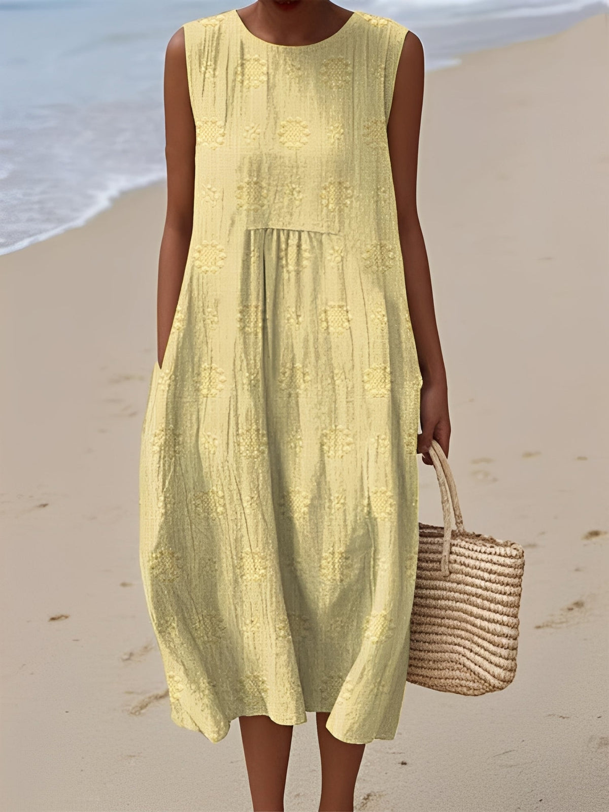 Robe Femme Sans Manches – Motif Moderne et Confort Léger