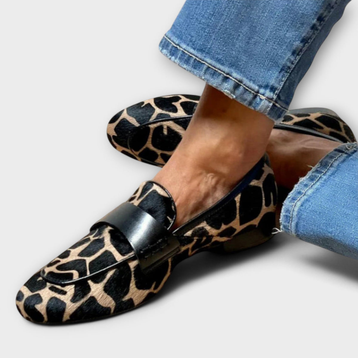 Loafers Femme Élégants à Motif Animal et Style Moderne