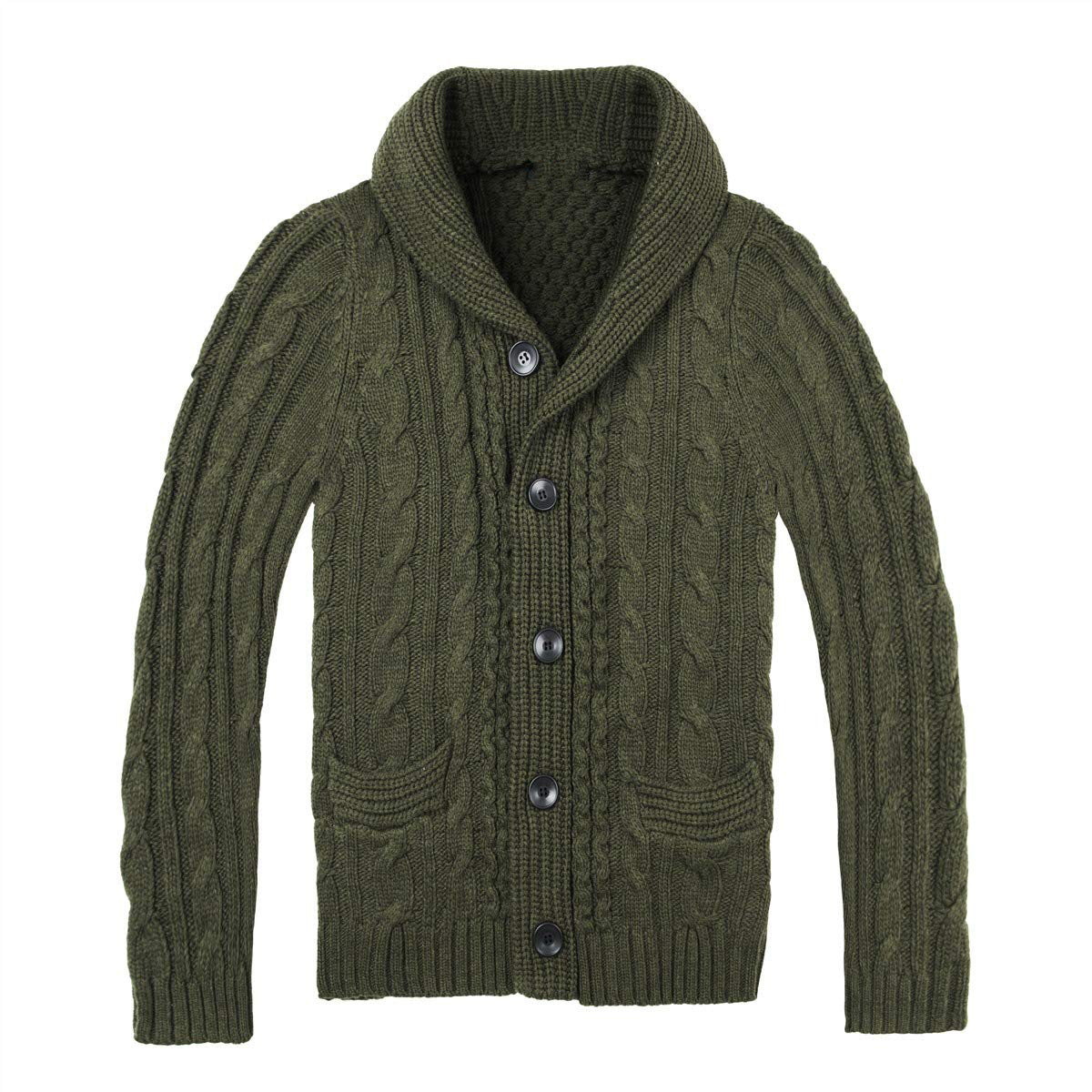 Men’s Cable Knit Cardigan | Gilet Homme Zopfmuster avec Poches Pratiques