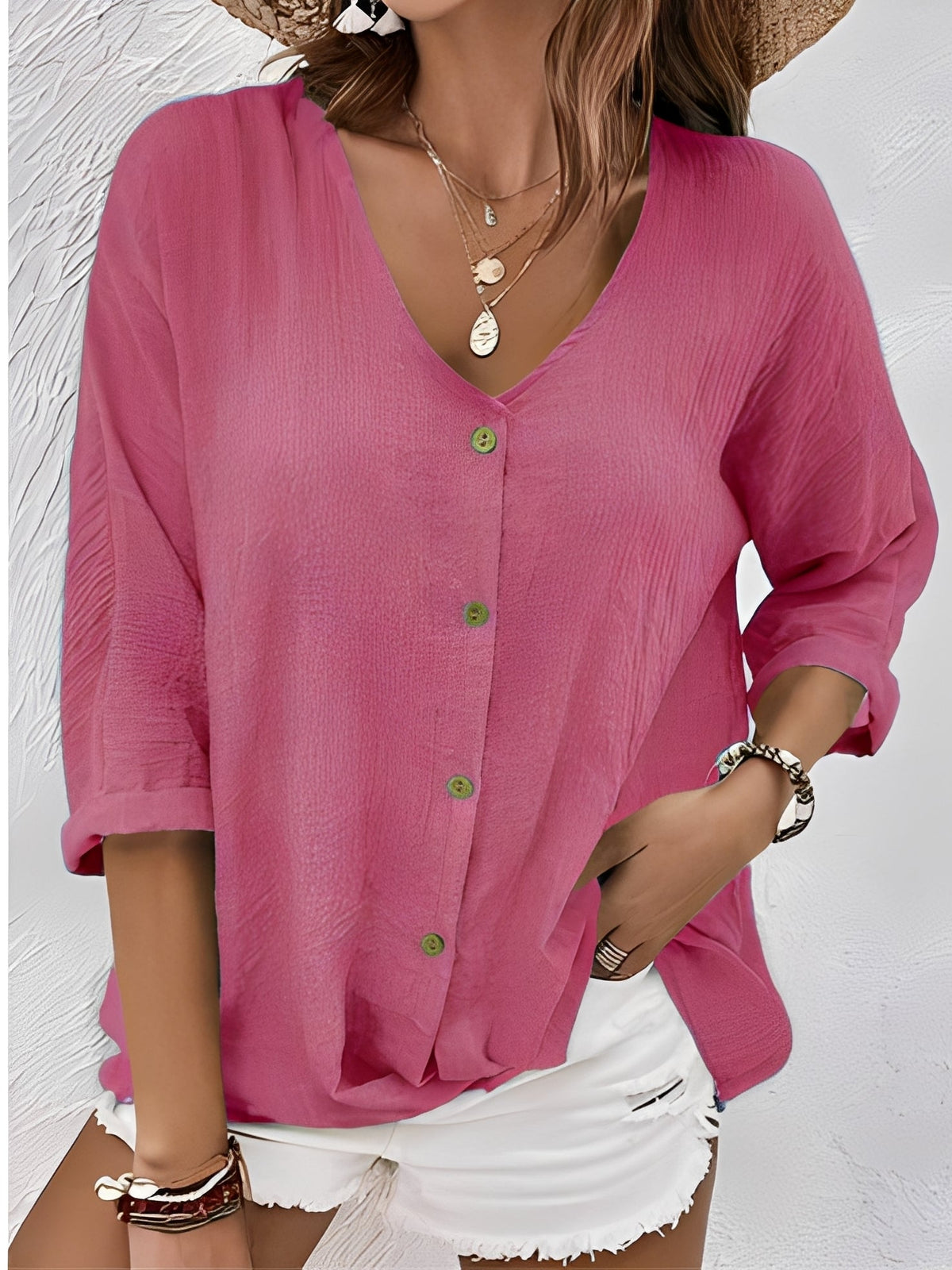 T-Shirt Femme à Col V – Style Classique et Confort Quotidien