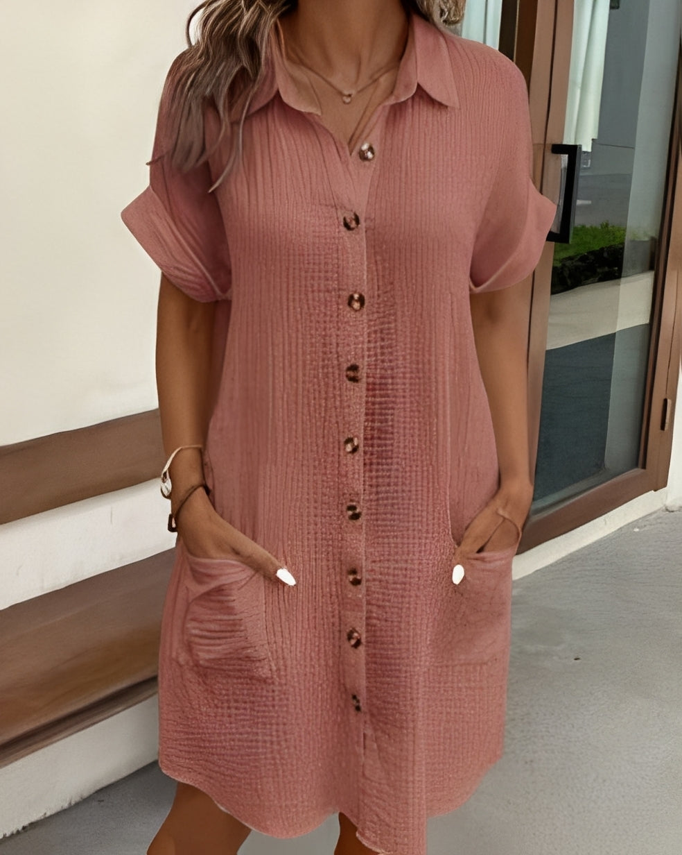 Robe Chemise Femme Décontractée – Style Intemporel et Confort Léger