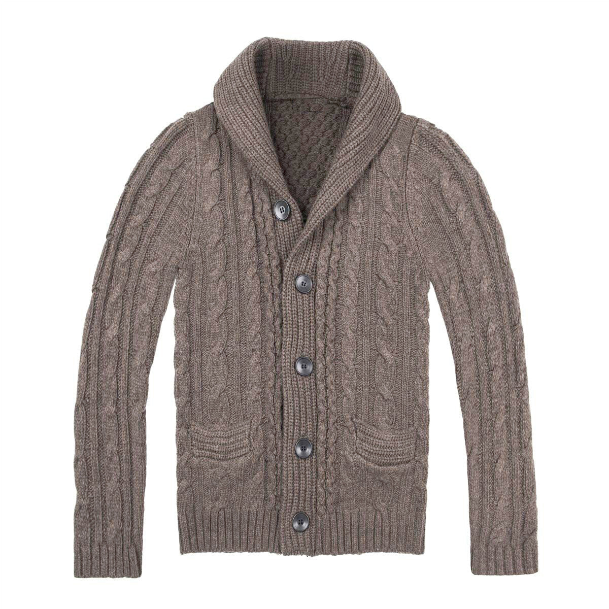 Men’s Cable Knit Cardigan | Gilet Homme Zopfmuster avec Poches Pratiques