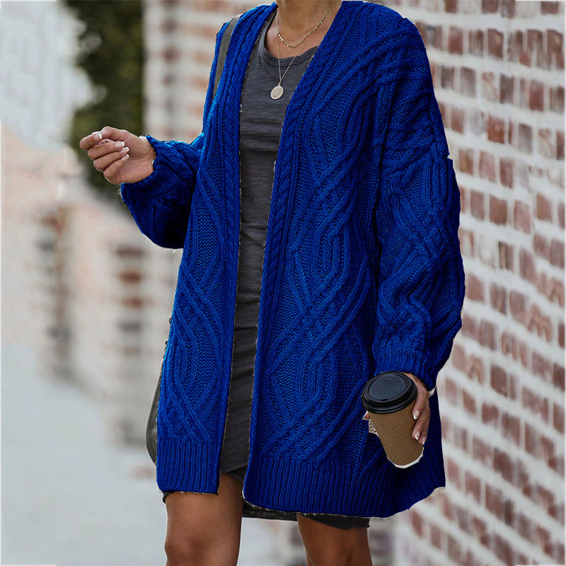 Cardigan Femme | Gilet en Maille Épaisse avec Motif Torsadé Élégant