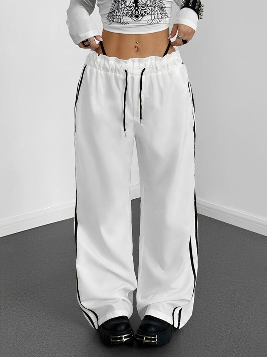 Pantalon Femme Coupe Droite Décontractée – Style Streetwear Moderne