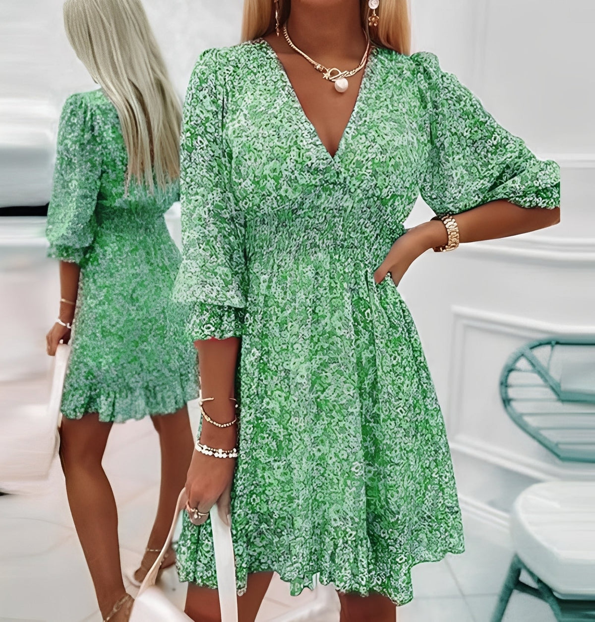 Robe Mini Femme Style Bohème Léger et Élégant pour l’Été