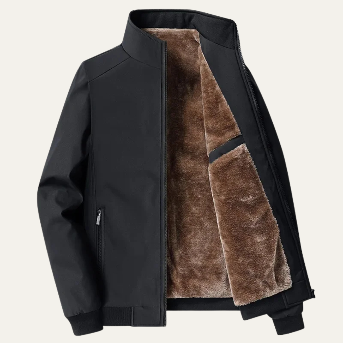 Veste Homme Hiver Matelassée avec Col Montant – Chaude, Confortable & Protectrice