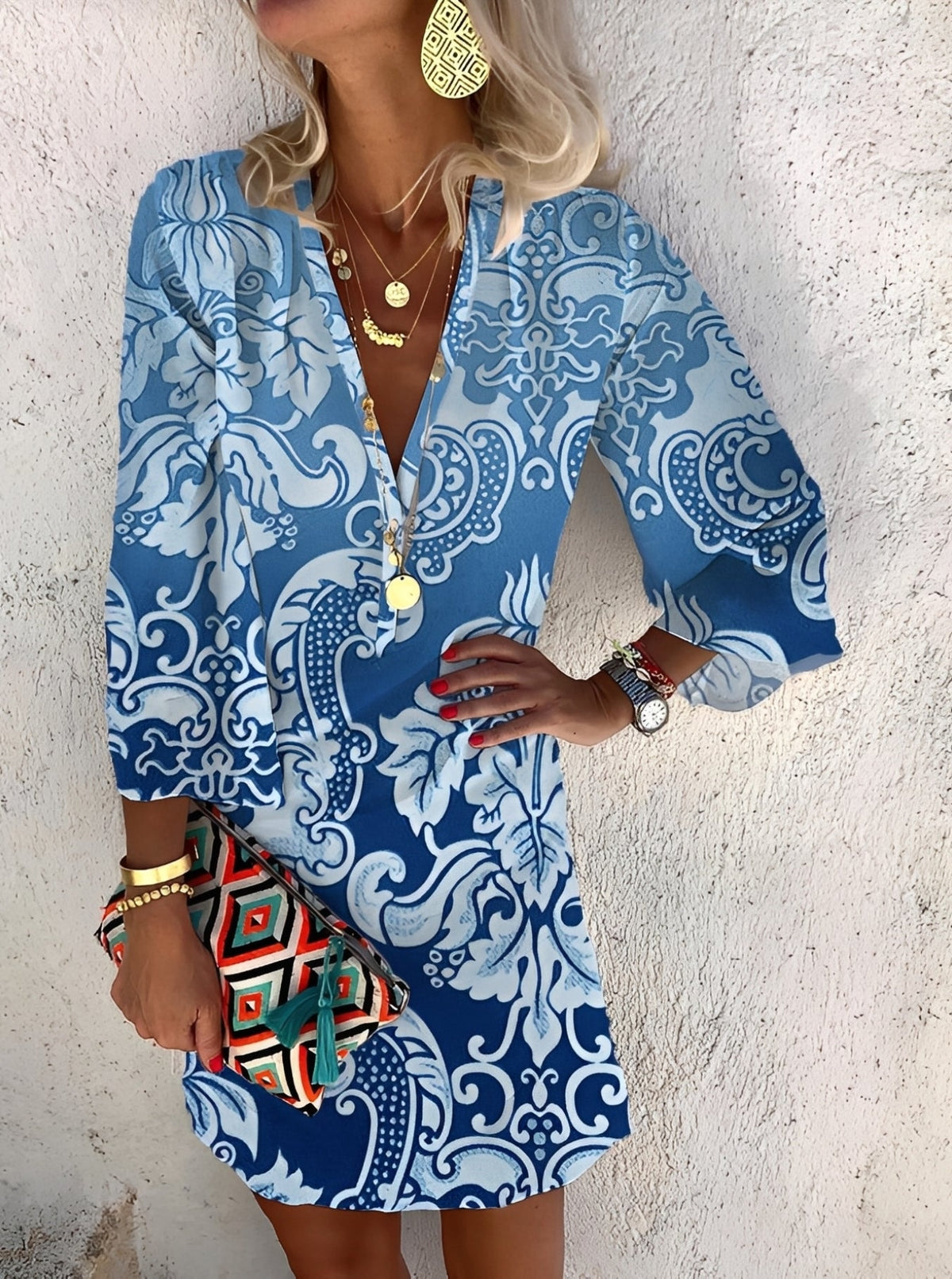 Robe Mini Femme Style Bohème Élégant et Féminin