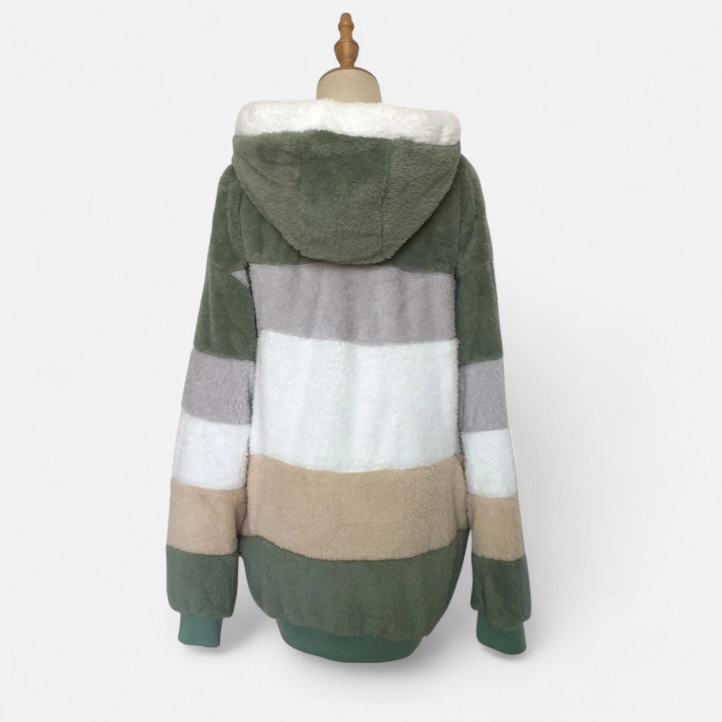 Maïwenn | Veste Femme Oversized à Capuche Rayée Automne Hiver