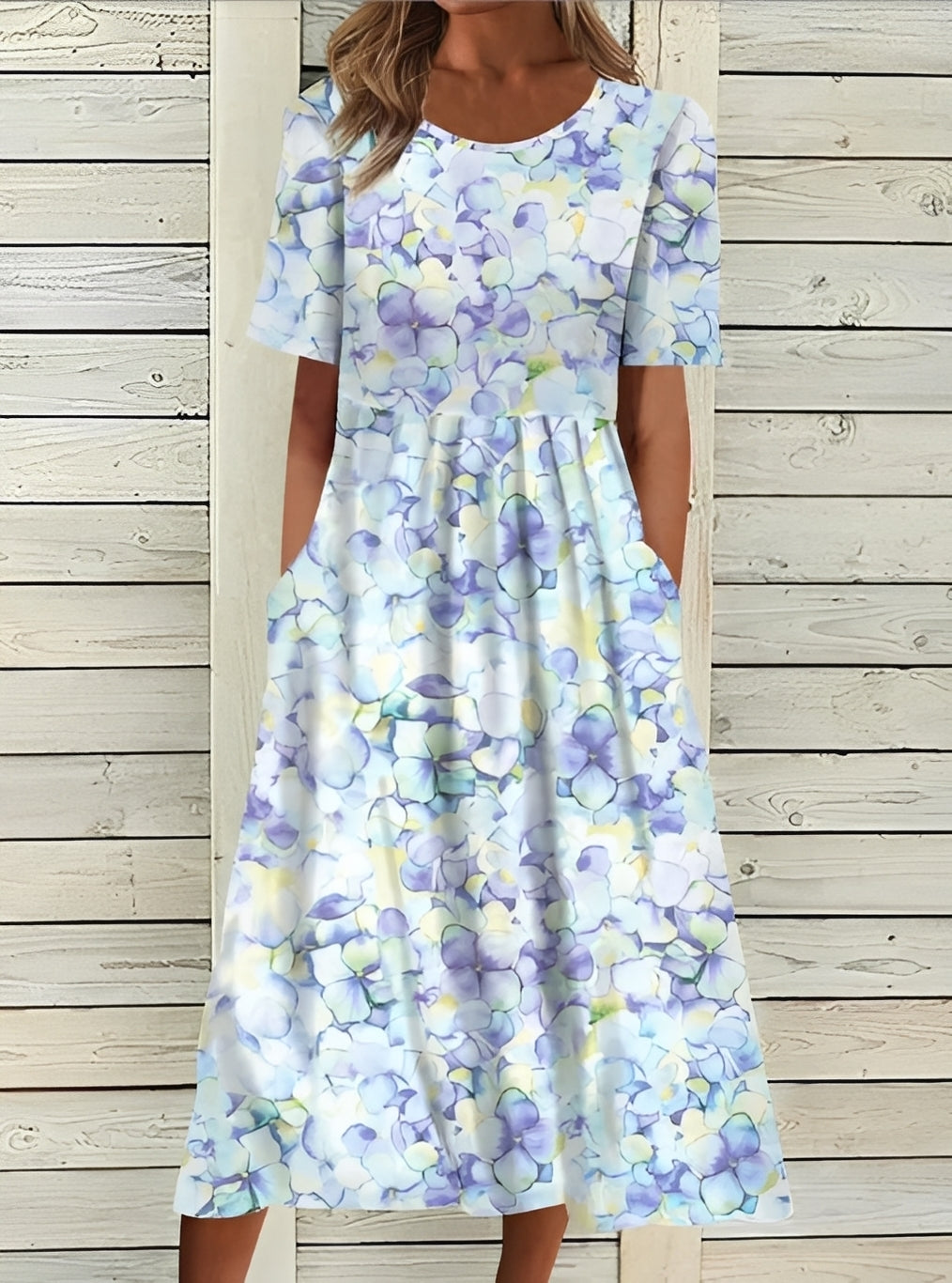 Robe Midi Fleurie Femme Élégante – Silhouette Fluide et Style Féminin