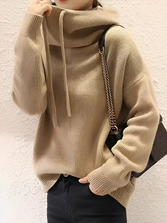 Pull Col Roulé Femme en Tricot Doux