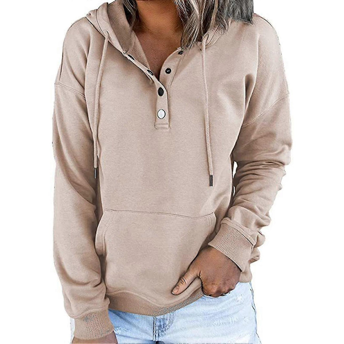 Bleuette | Hoodie Rose Confortable à Capuche avec Poches Kangourou pour Femmes