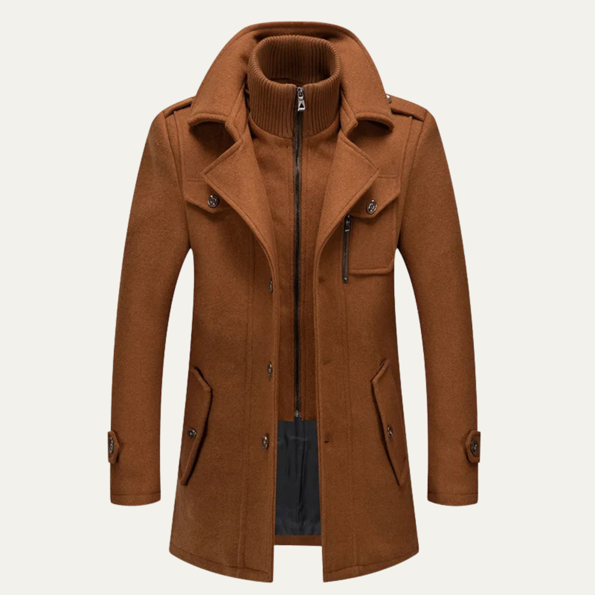Trench Coat en Laine Homme Long et Élégant