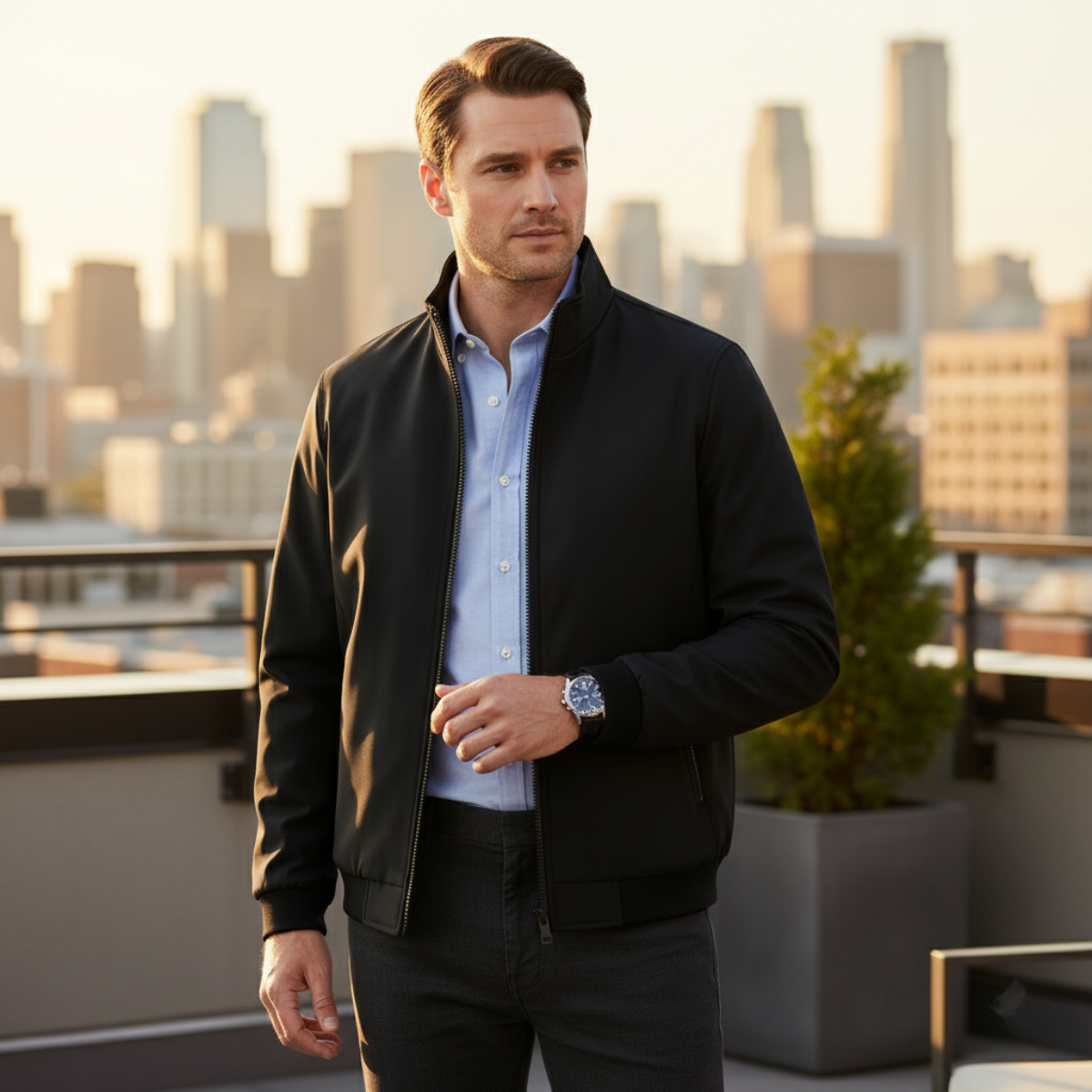 Veste Homme Hiver Matelassée avec Col Montant – Chaude, Confortable & Protectrice