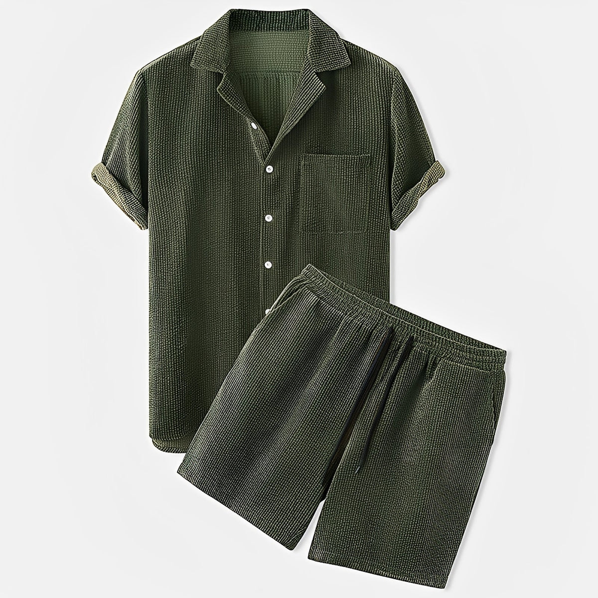 Ensemble Homme en Velours Côtelé 2 Pièces – Style Moderne et Confort Doux