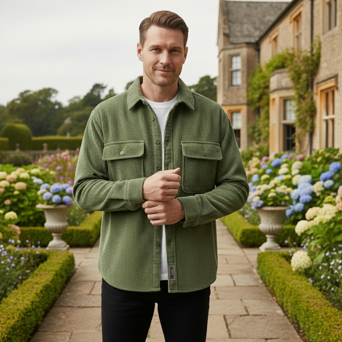 Veste Homme en Velours Côtelé avec Doublure Polaire, Style Décontracté et Chaleur