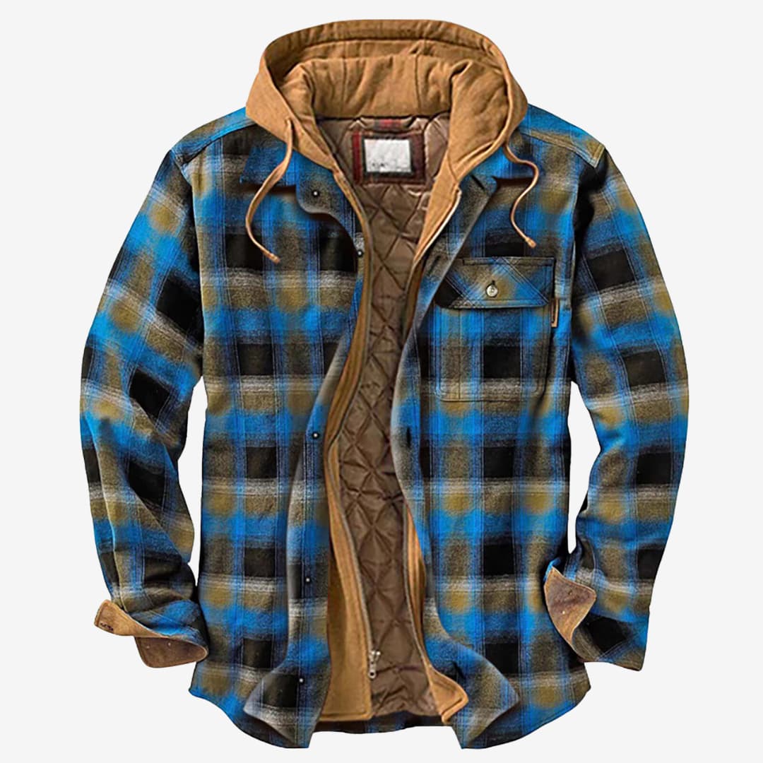Veste Flanelle Homme avec Capuche et Doublure Polaire