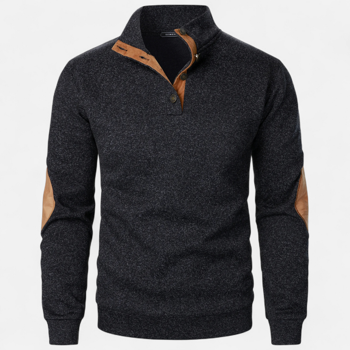 Cassian | Pull Homme Col Montant Boutonné Patchwork Style Heritage