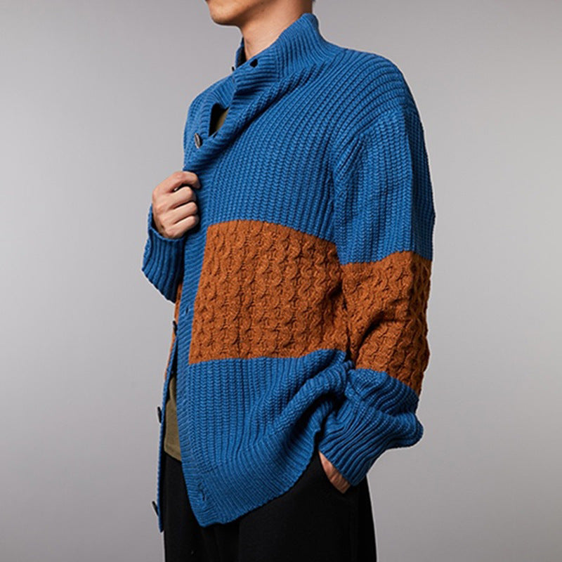 Men’s Cardigan | Gilet Homme Moderne à Col Montant et Design Texturé