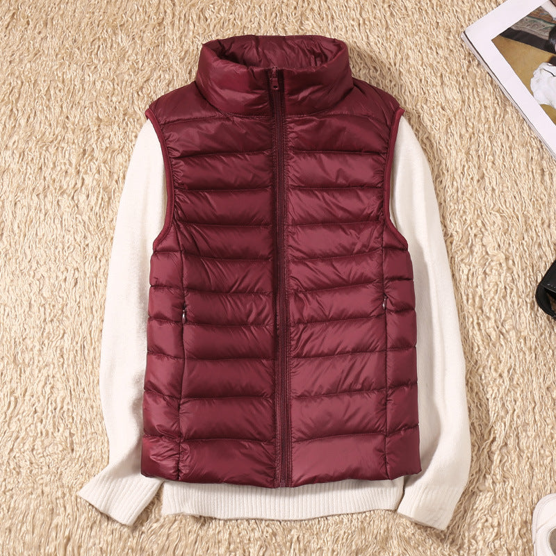 Floryane | Light Padded Outdoor Vest Femme sans Manches avec Col Montant et Fermeture Zippée