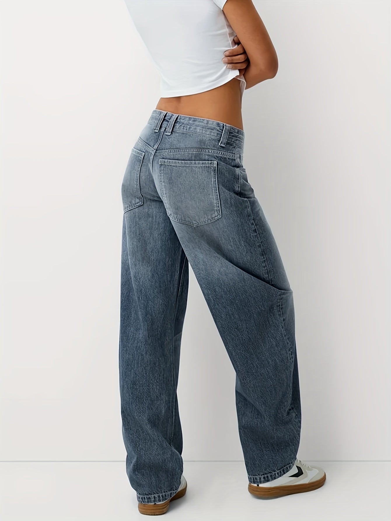 Dominica | Baggy Jeans Femme Taille Haute, Coupe Ample avec Jambe Large et Droite