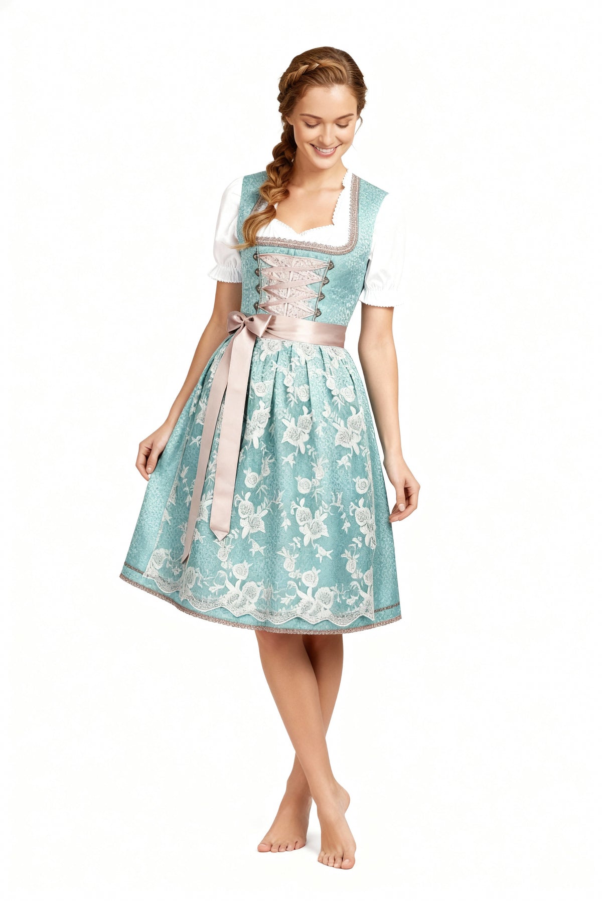 Dirndl Femme | Costume Traditionnel avec Tablier pour Oktoberfest