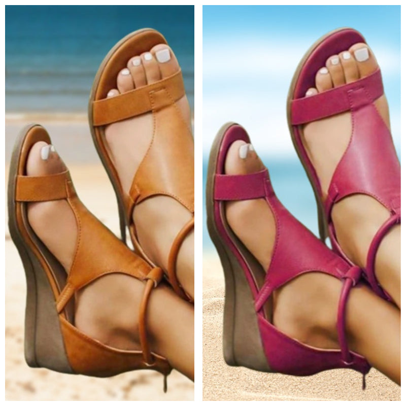 Sandales Compensées Élégantes – Style Romain & Confort Estival