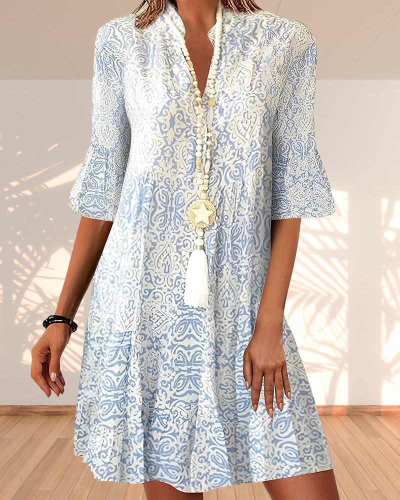 Robe Élégante à Motifs – Style Intemporel & Élégance Raffinée
