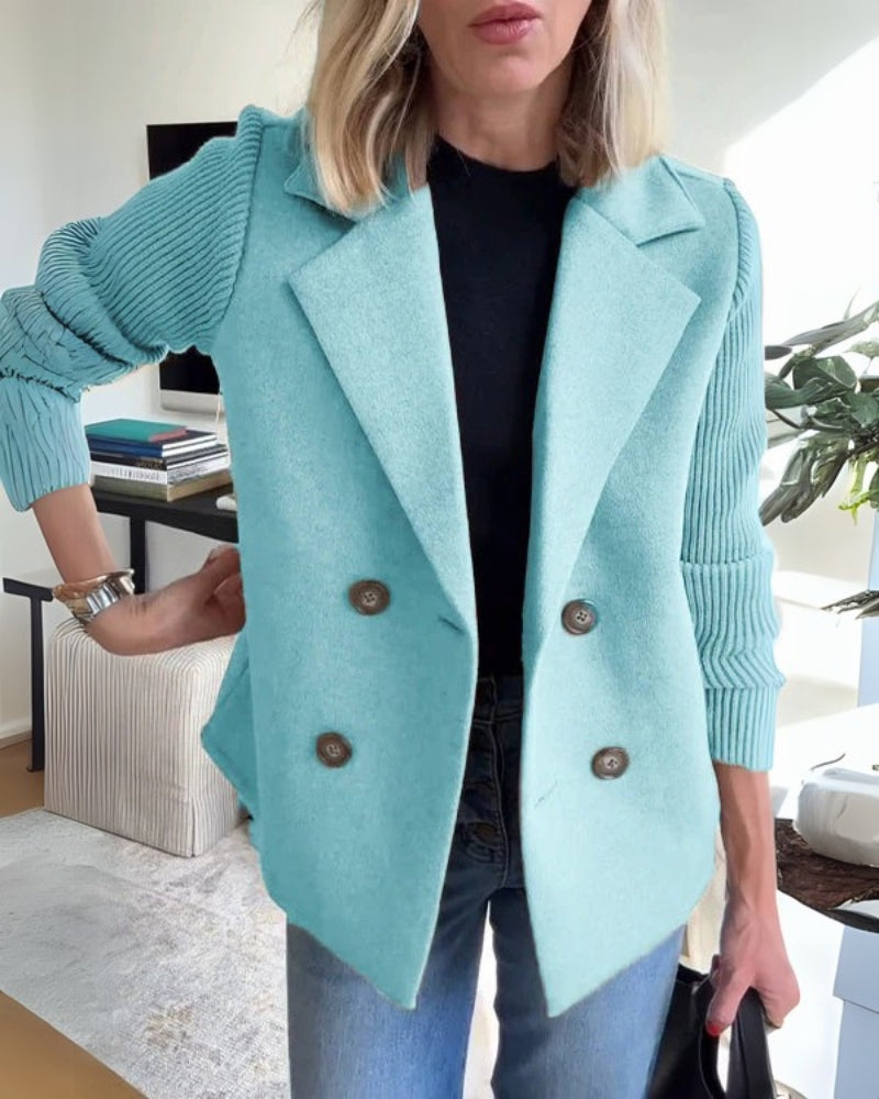 Gilet Blazer Femme en Maille avec Revers Classique – Élégant, Chic & Polyvalent