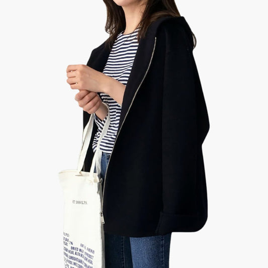 Veste à Capuche Femme | Jacket Légère avec Fermeture Éclair et Poches Latérales