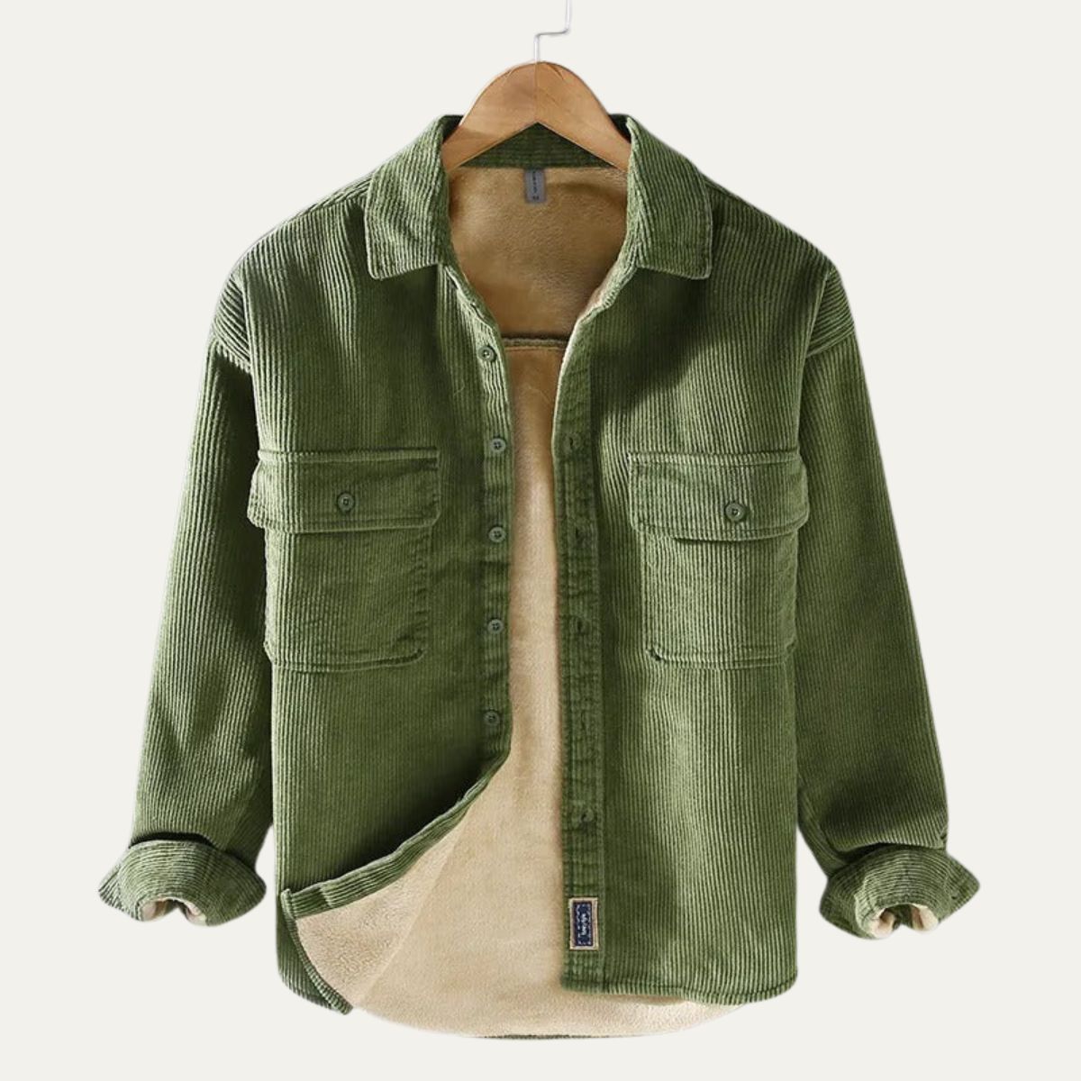 Veste Homme en Velours Côtelé avec Doublure Polaire, Style Décontracté et Chaleur