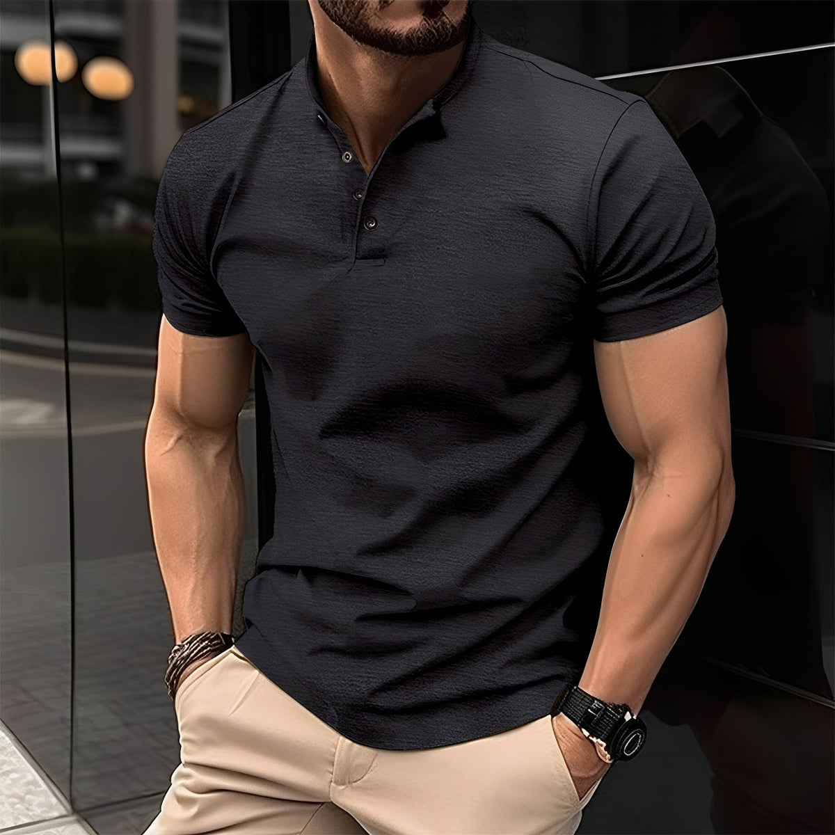 T-shirt Homme à Boutons Élégant et Confortable au Style Intemporel