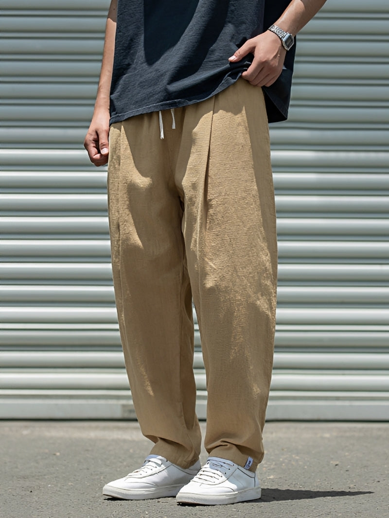 Pantalon Homme Coupe Droite Ample – Style Moderne et Confort Léger