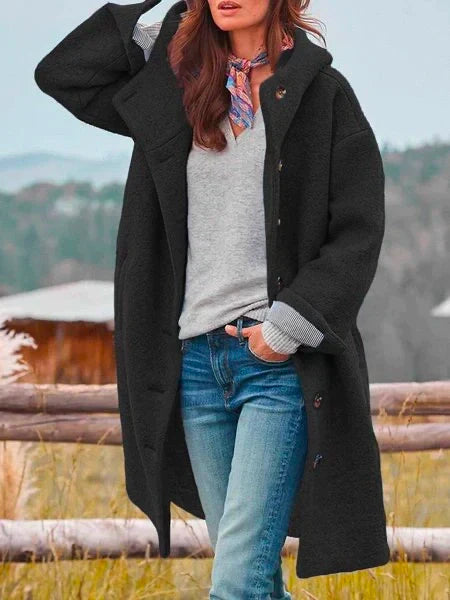 Manteau Long Femme à Capuche | Élégance Douce et Confort Quotidien