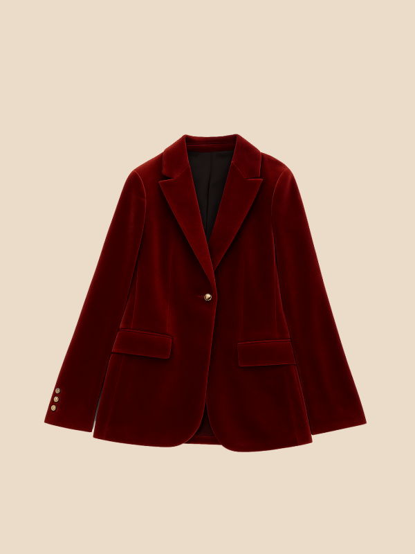 Blazer Femme en Velours avec Col Revers | Élégance et Style Féminin