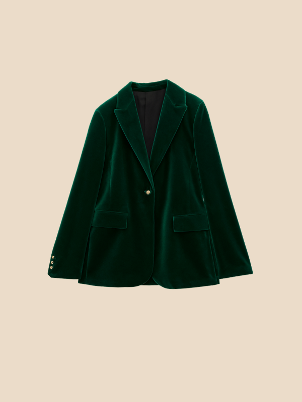 Blazer Femme en Velours avec Col Revers | Élégance et Style Féminin