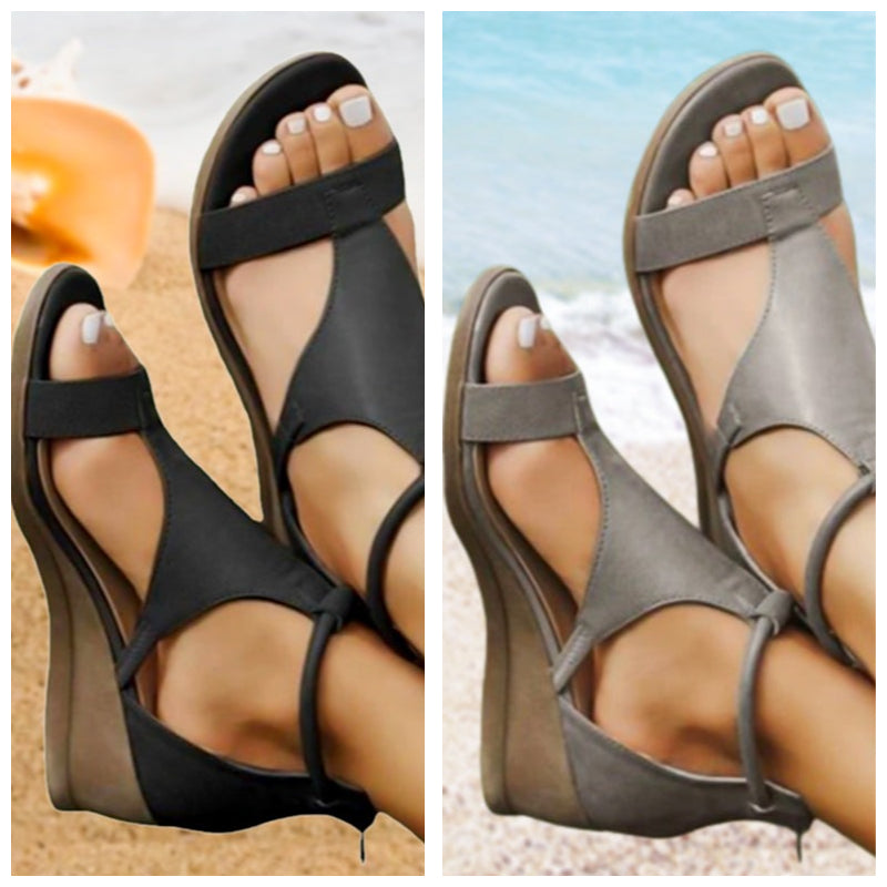 Sandales Compensées Élégantes – Style Romain & Confort Estival