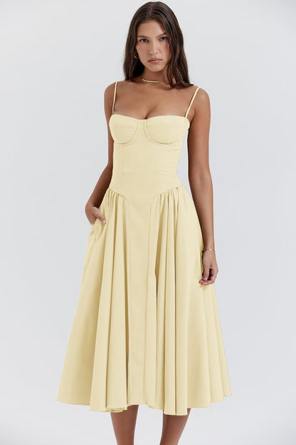 Robe Midi d’Été Élégante – Style Décontracté & Charme Vintage