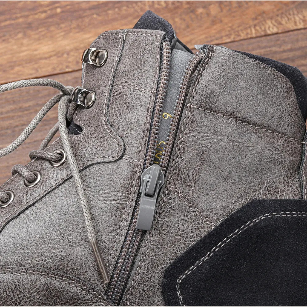 Manchester Bottines Homme en Cuir Synthétique Vintage, Semelle Antidérapante et Coutures Renforcées