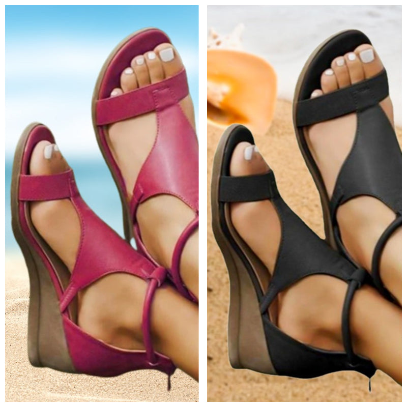 Sandales Compensées Élégantes – Style Romain & Confort Estival