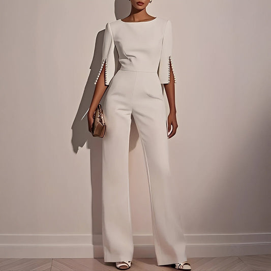 Combinaison Femme Manches Évasées – Élégance Moderne pour Occasions Spéciales